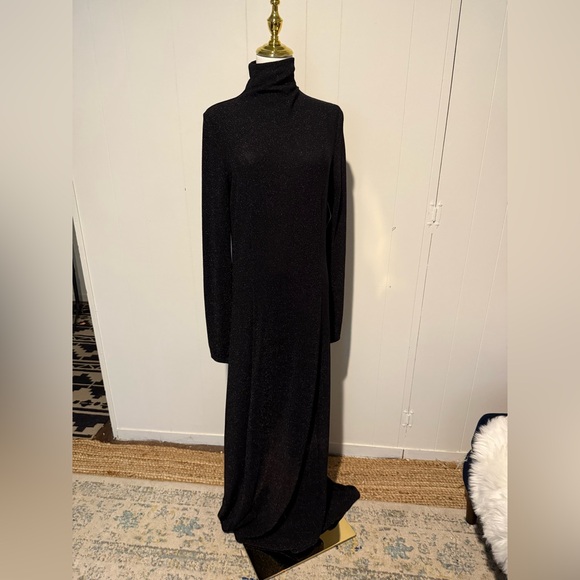 Rag & bone Lilith Metallic Long Sleeve Turtleneck Maxi Dress large NWT - Picture 4 of 10